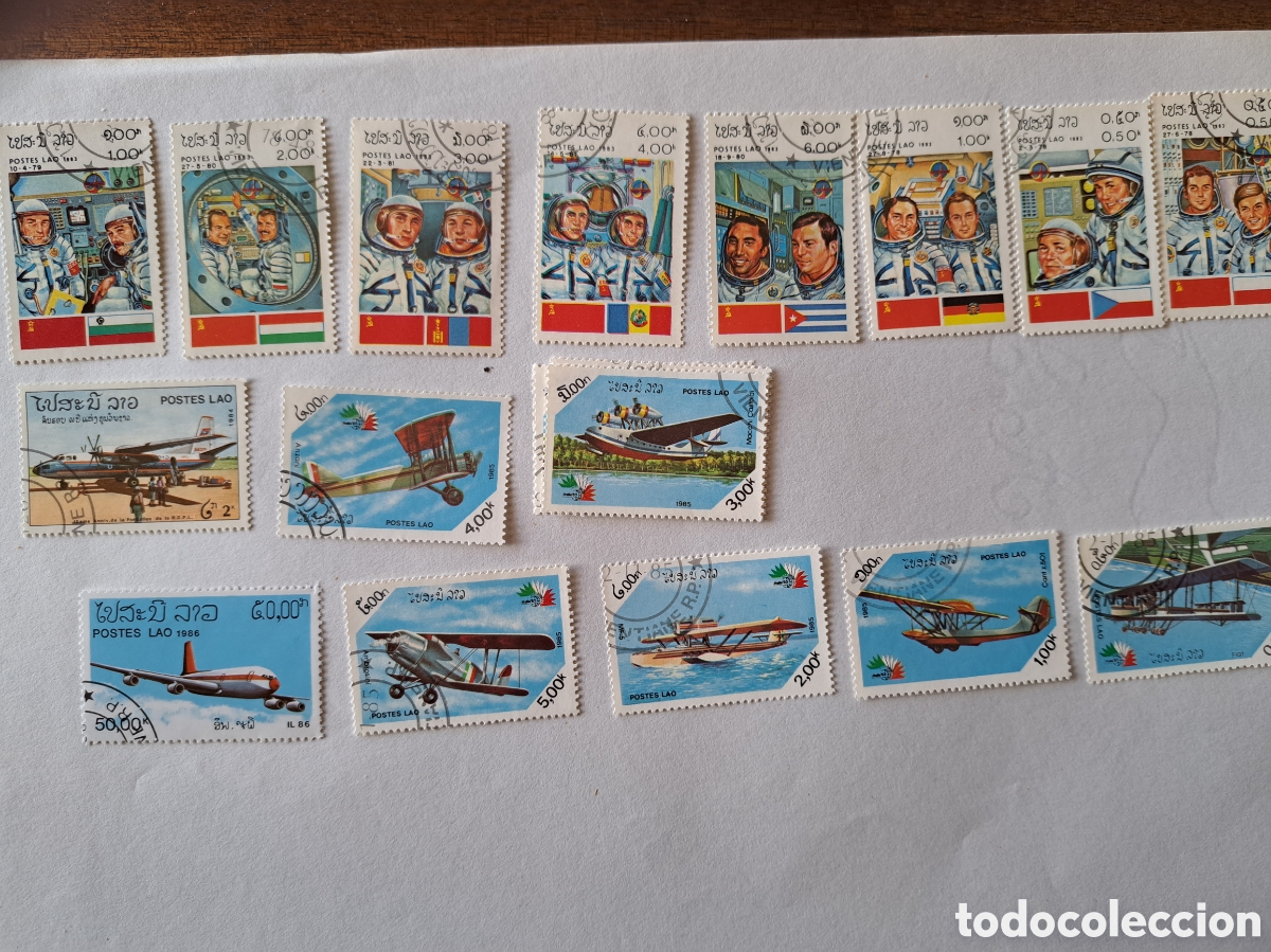 Sellos: Lote sellos tema aviones- espacio (450) - Foto 19