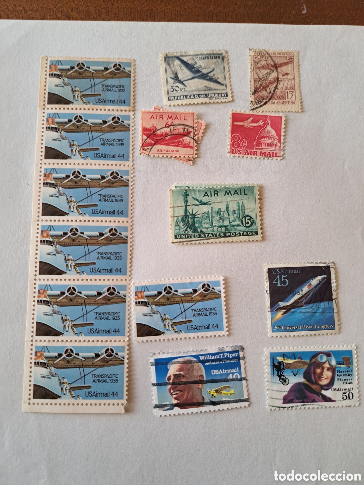 Sellos: Lote sellos tema aviones- espacio (450) - Foto 1