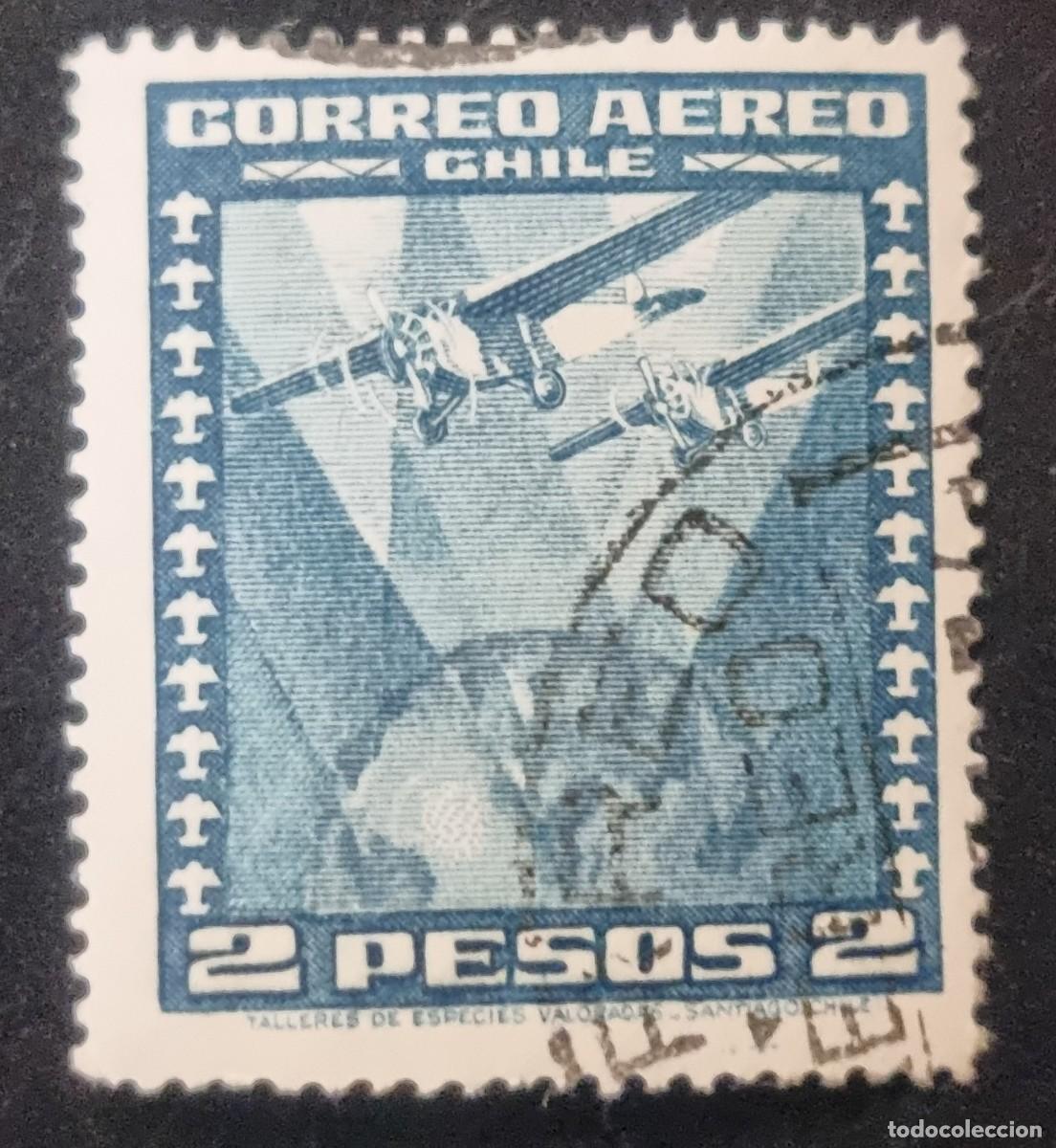 Sellos: SELLO USADO CHILE . AVION - Foto 1