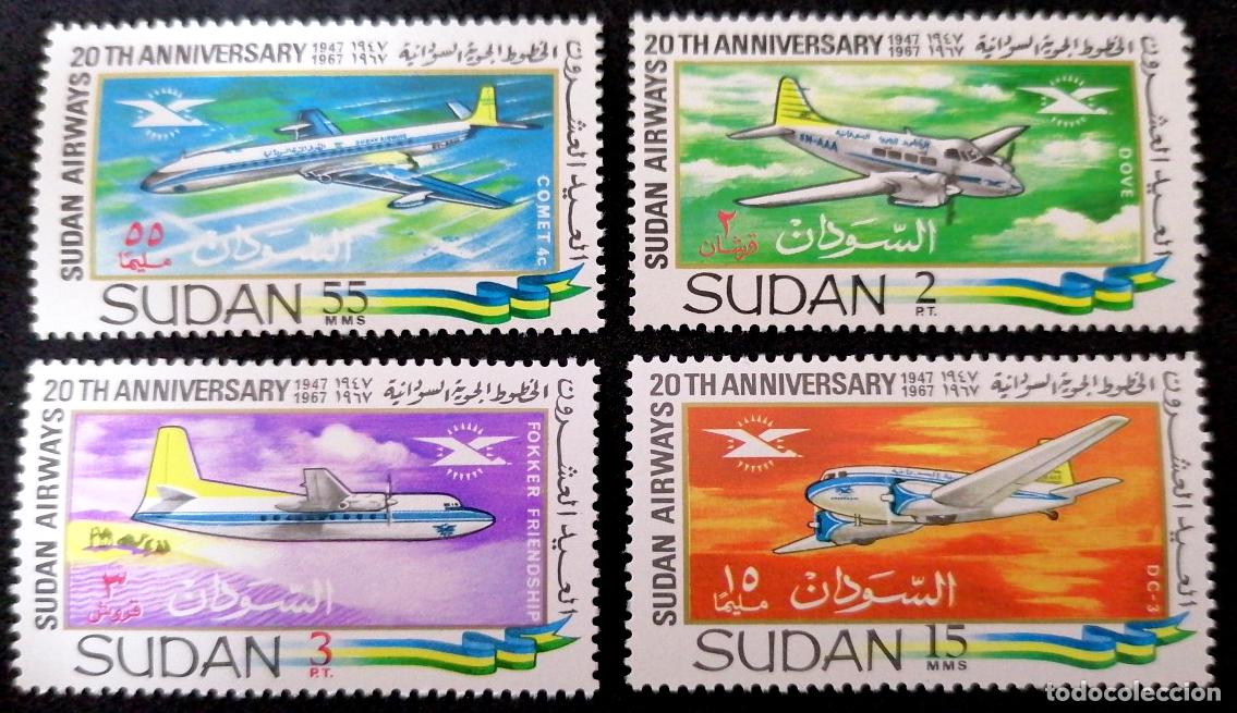 Sellos: SUD&Aacute;N 1968 - AIRCRAFT . - Foto 1