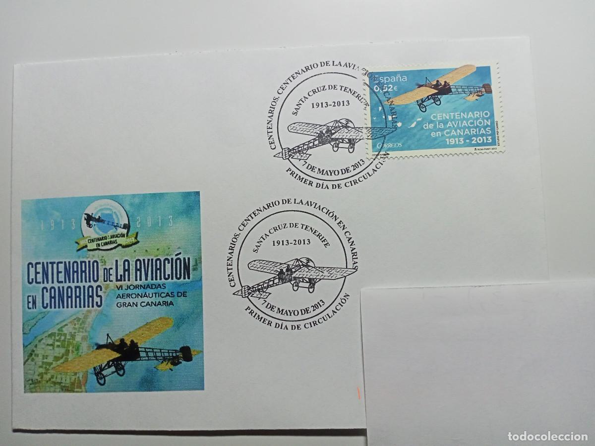 Sellos: Sobre Centenario aviaci&oacute;n en Canarias (2013) - Foto 1