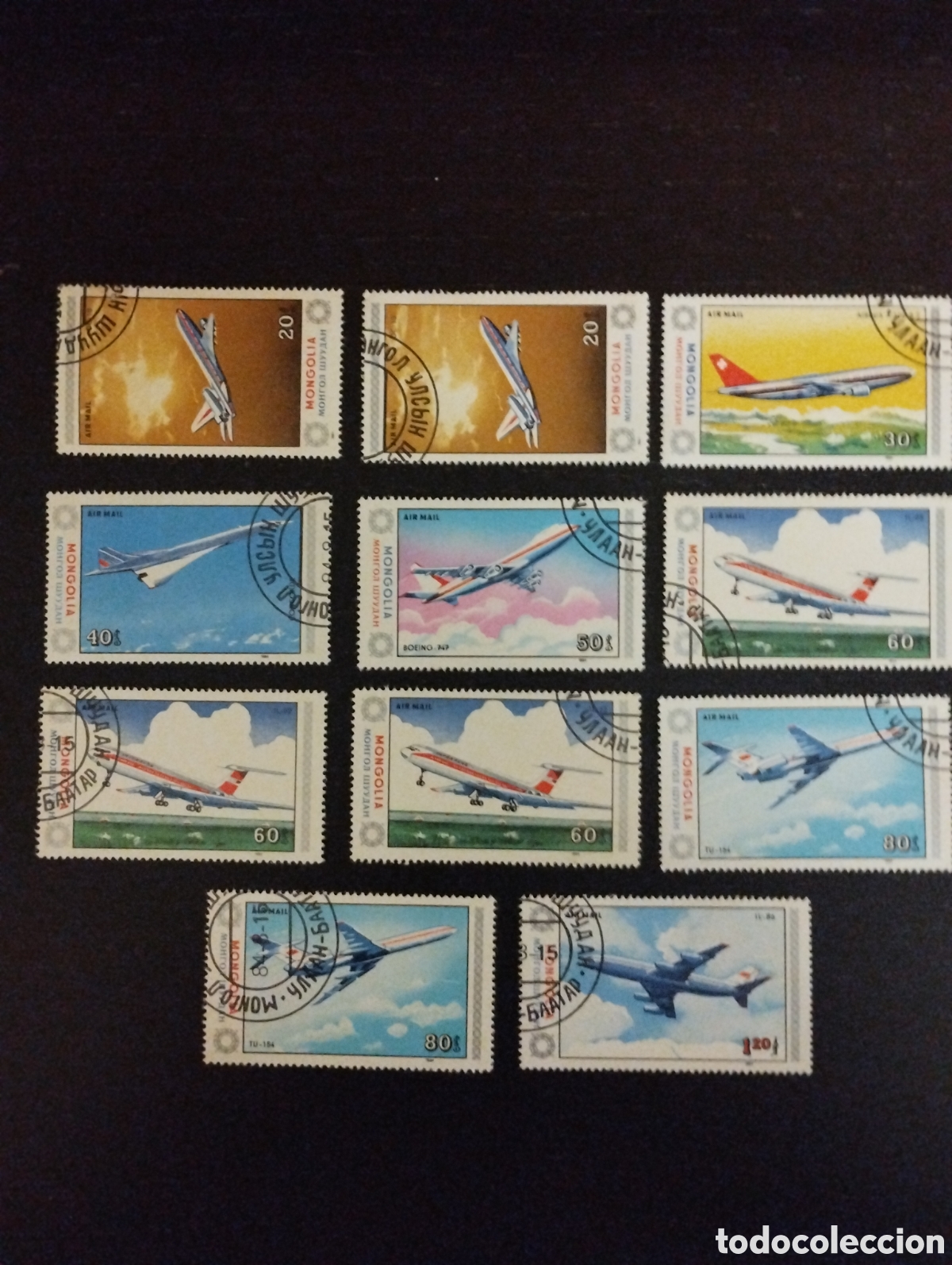 Sellos: 11 SELLOS ESTAMPILLAS TEM&Aacute;TICA AVIONES MONGOLIA - Foto 1