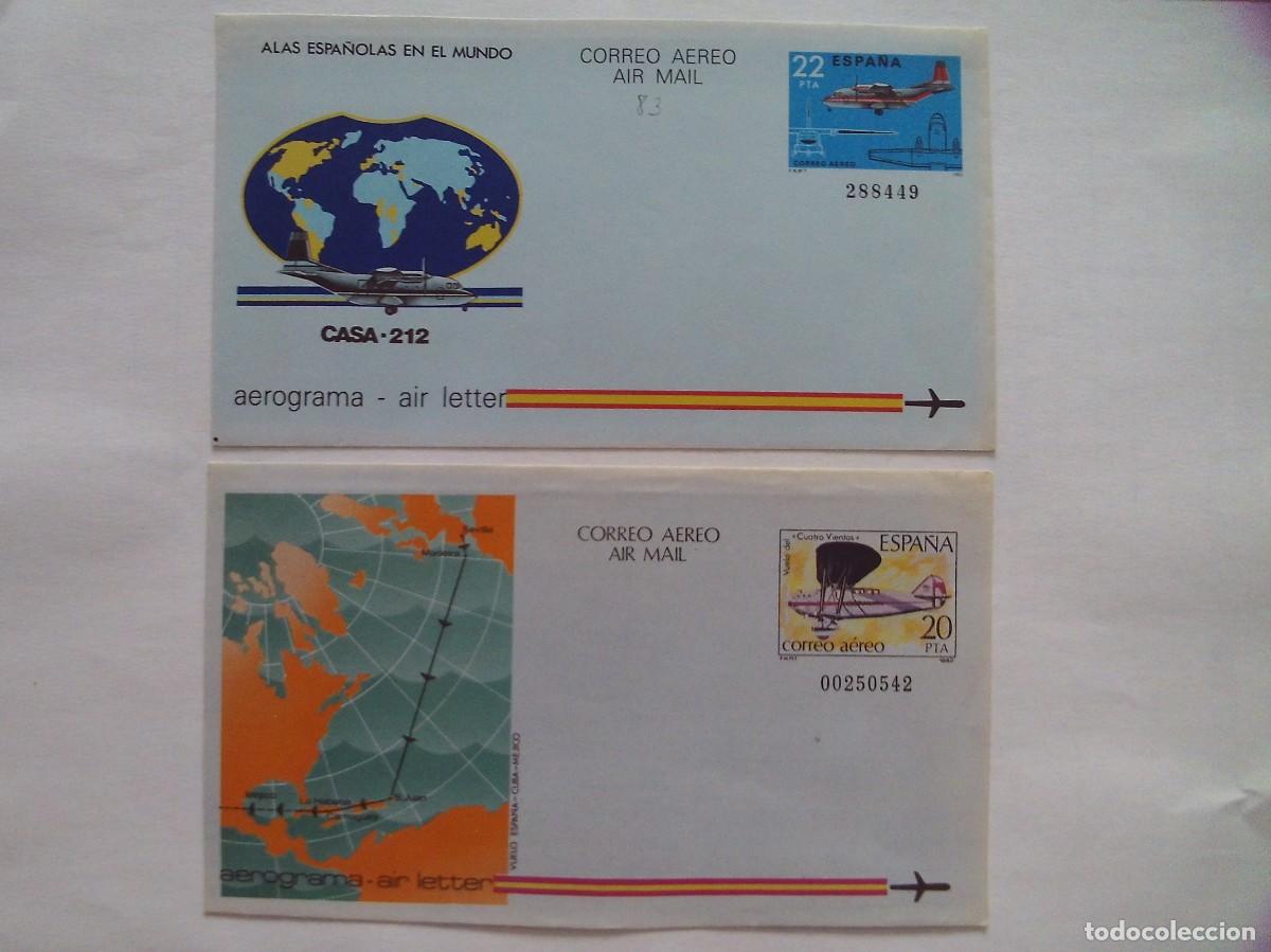 Sellos: LOTE DE 2 AEROGRAMAS DE ESPA&Ntilde;A - Foto 1