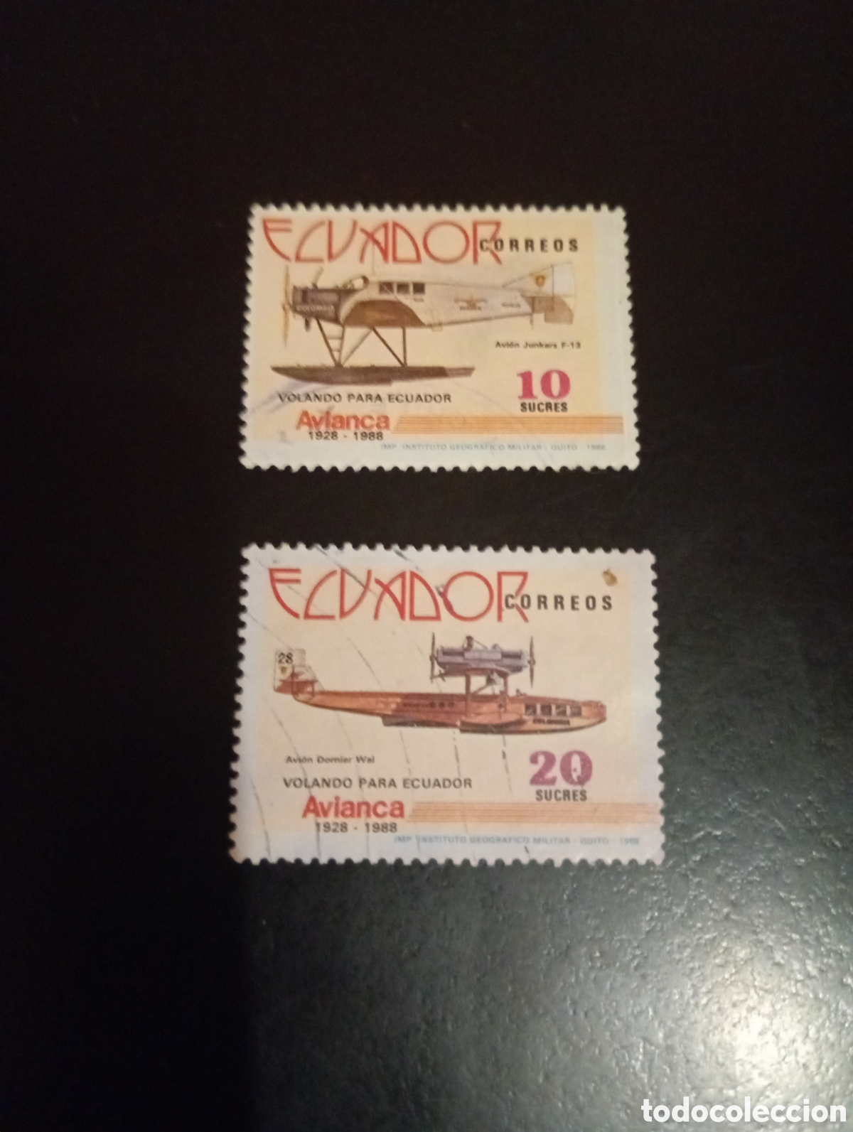 Sellos: Ecuador 1988 Avianca - Foto 1