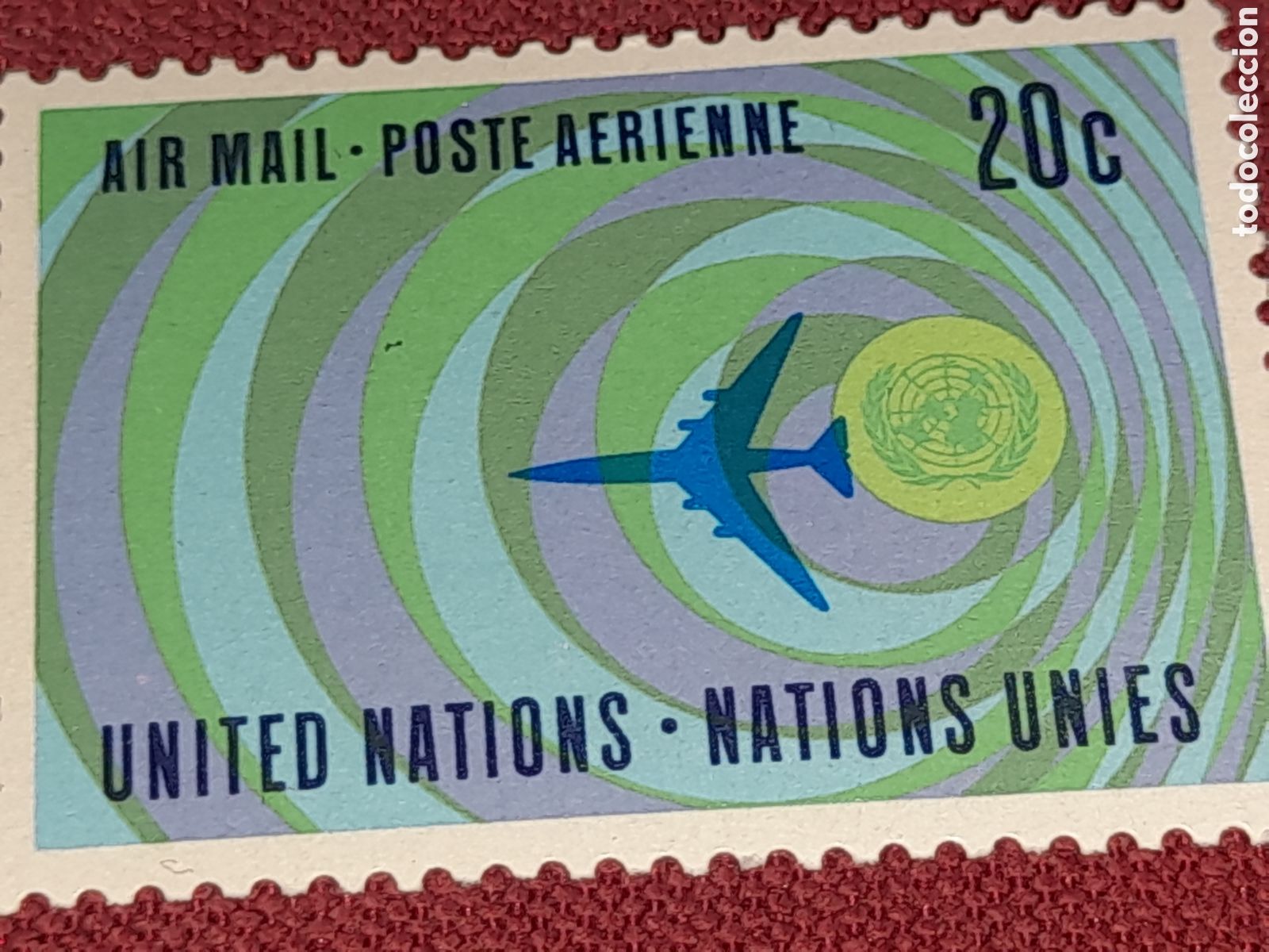 Selos: Sello N. Unidas (N. York) nuevo 1968. Correo a&eacute;reo. Aviones. Aviaci&oacute;n. Vuelos.