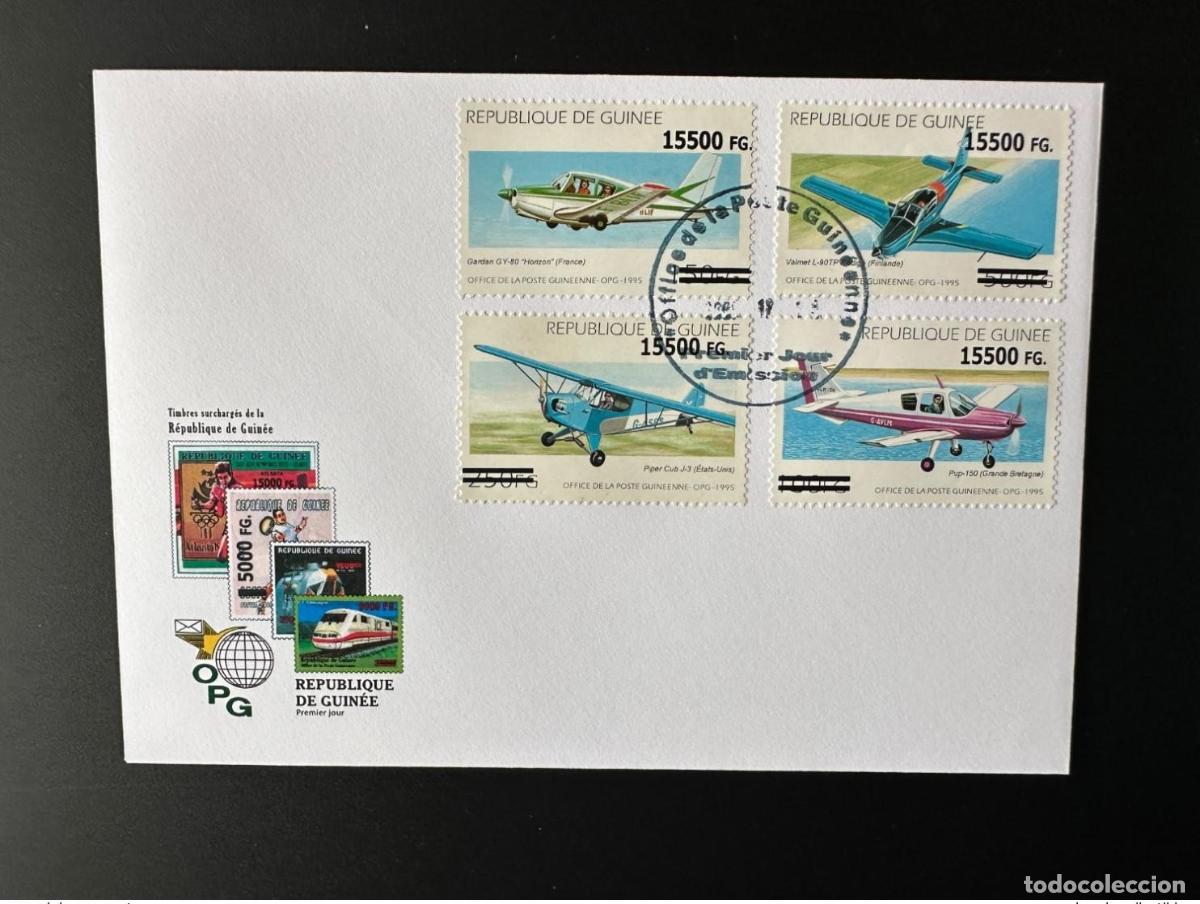 Sellos: Aviones de transporte Piper Gardan Valmet sobrecargados FDC Mi. 6331/4 Guinea 2008
