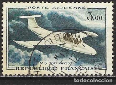 Sellos: Francia 1960 - Mi 1280 - YT Pa 39 - Avi&oacute;n Morane-Saulnier &rdquo;