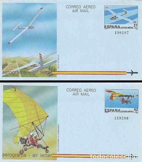 Sellos: Aerograma Edifil 209/10 (A&Ntilde;O 1985) ULTRALIGERO Y VELERO, SERIE COMPLETA
