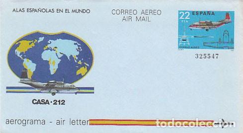 Sellos: AEROGRAMA EDIFIL 20T (A&Ntilde;O 1983) AVION CASA C-212