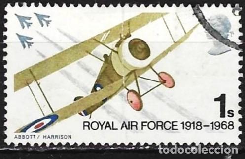 Sellos: Gran Breta&ntilde;a 1968 - Mi 487 - YT 512 - Avi&oacute;n Sopwith Camel
