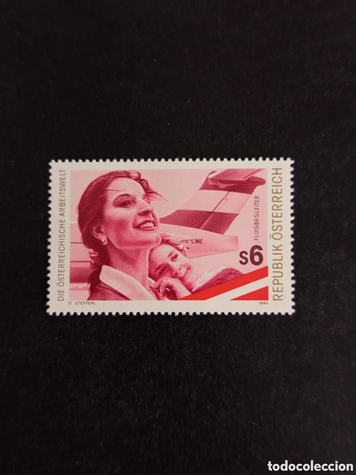 Sellos: AUSTRIA, 1994. Azafatas acompa&ntilde;ante en vuelos. Avi&oacute;n.Yvert 1971. Pedido m&iacute;nimo 3 &euro;. Ver fotos .