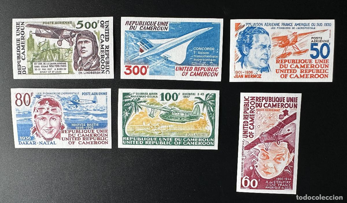 Sellos: Camer&uacute;n 1977 Mi. 843-848 ND Aviation Concorde Airplane Pioneer Airmail