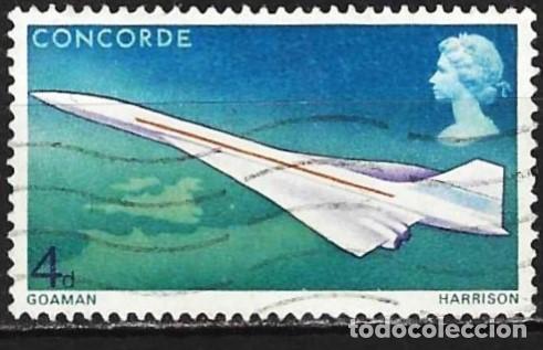 Sellos: Gran Breta&ntilde;a 1969 - Mi 504 - YT 555 - Avi&oacute;n Concorde