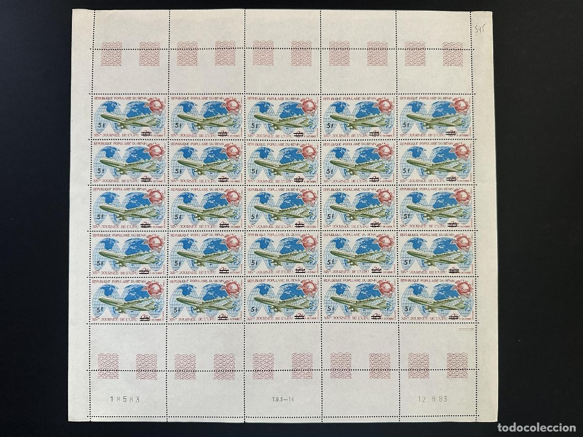 Sellos: Benin 1984 Mi. 357 a bordo de XIV d&iacute;as UPU Avi&oacute;n sobrecargado sobreimpresi&oacute;n