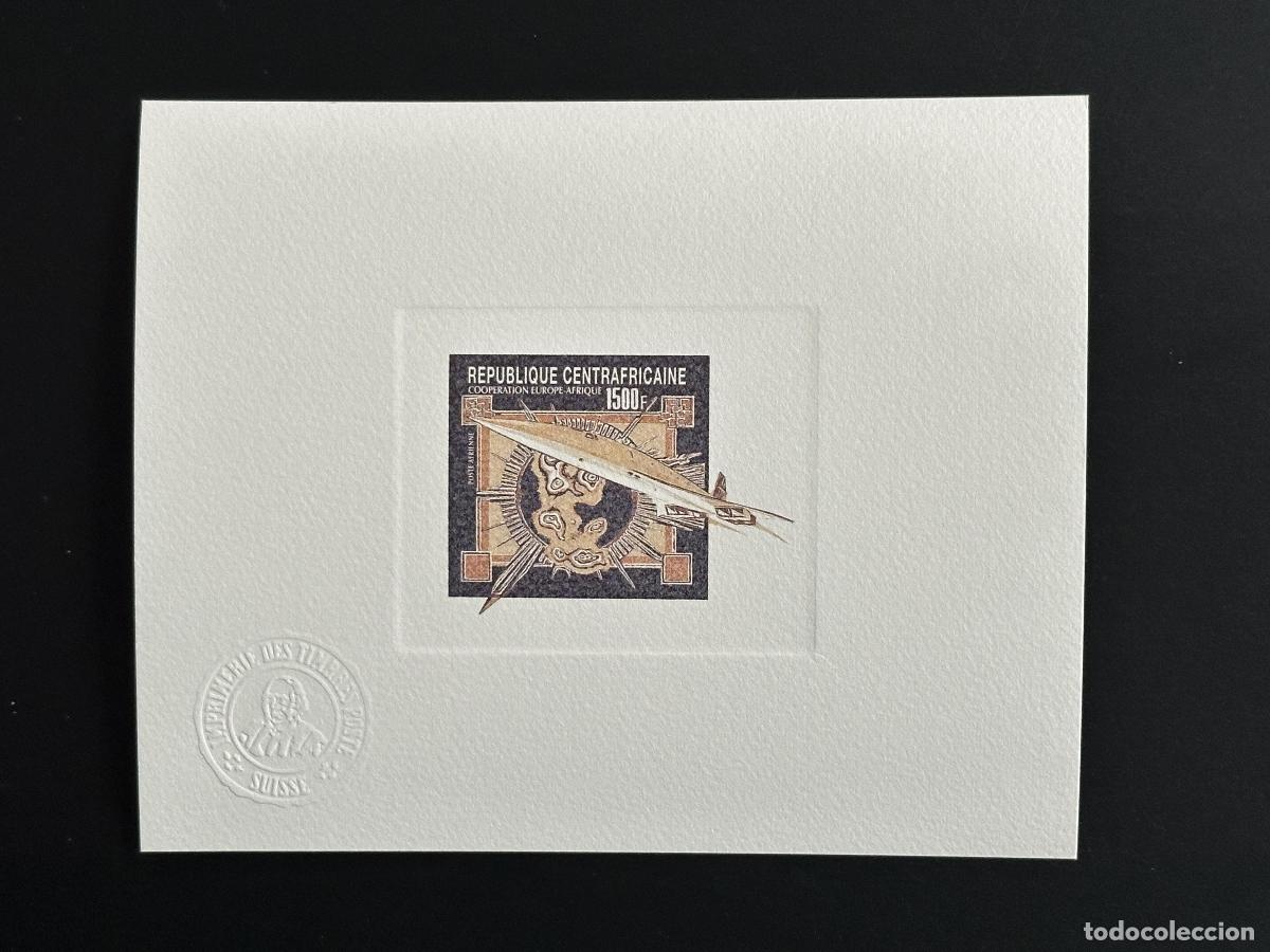 Sellos: Rep&uacute;blica Centroafricana 1980 Mi. 696 prueba art&iacute;stica: Concorde Avion Europa &Aacute;frica marr&oacute;n
