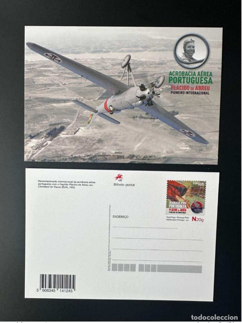 Sellos: Portugal 2022 Papeler&iacute;a postal Inteiro Acrobacia A&eacute;rea Portuguesa Abreu Avion