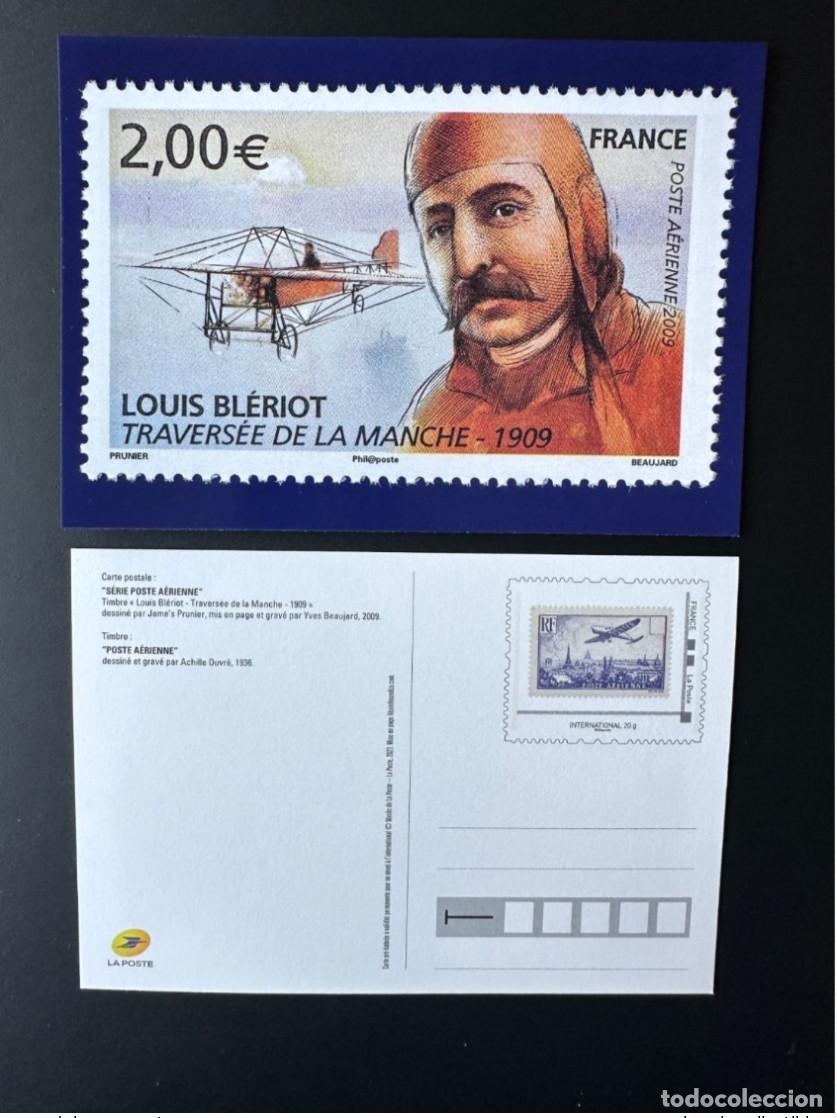 Sellos: Francia 2023 Tarjeta postal completa Louis Bl&eacute;riot Par&iacute;s Avi&oacute;n correo a&eacute;reo 1936