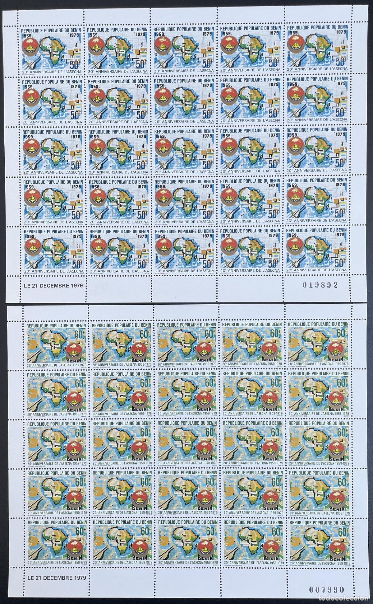 Sellos: Benin 1980 YT 461-462 a bordo ASECNA tarjetas de aviaci&oacute;n aniversario avi&oacute;n Concorde