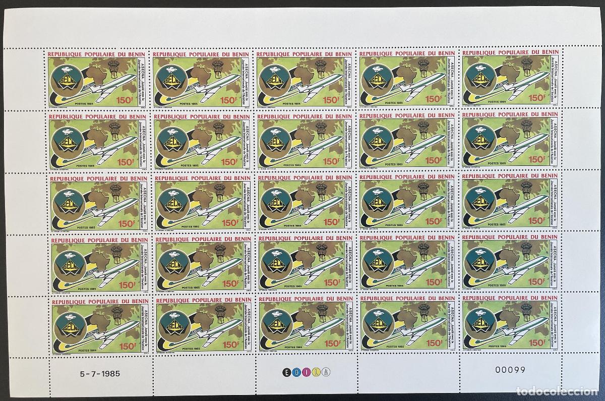 Briefmarken: Benin 1985 YT 621 a bordo de ASECNA avi&oacute;n aviaci&oacute;n transporte a&eacute;reo &Aacute;frica