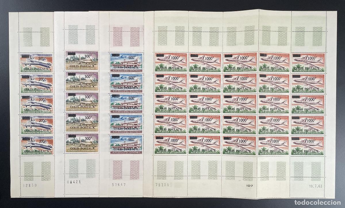 Timbres: Dahomey 1967 YT Paquetes postales 8-11 tabl&oacute;n sobrecargado avi&oacute;n aviaci&oacute;n