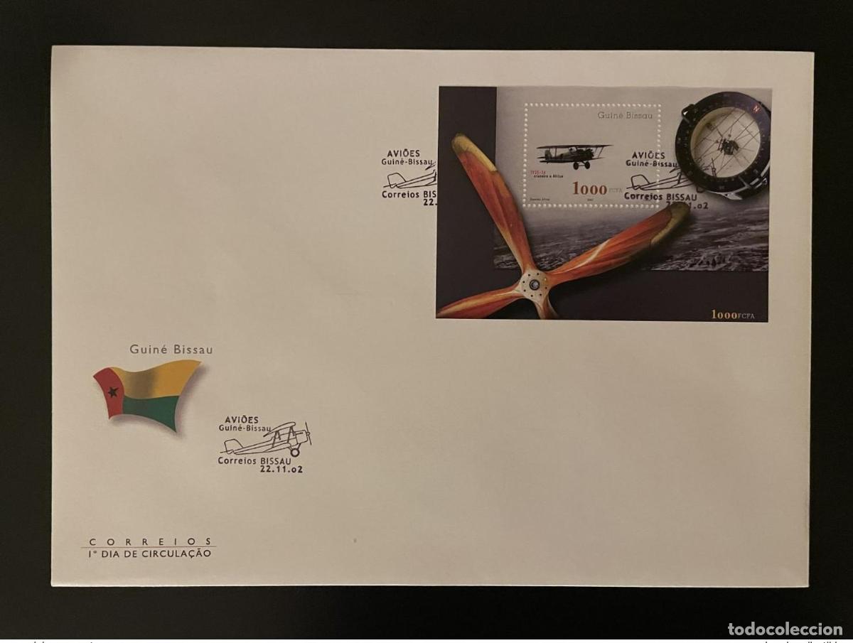 Sellos: Guinea-Bis&aacute;u 2002 Mi. Bl. 378 FDC Airplane Aviation Cruzeiro a Africa Avion
