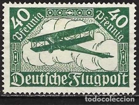 Sellos: Alemania (Imperio) 1919 - Mi 112a - YT Pa 2 - Avi&oacute;n LVG Schneider - MNG