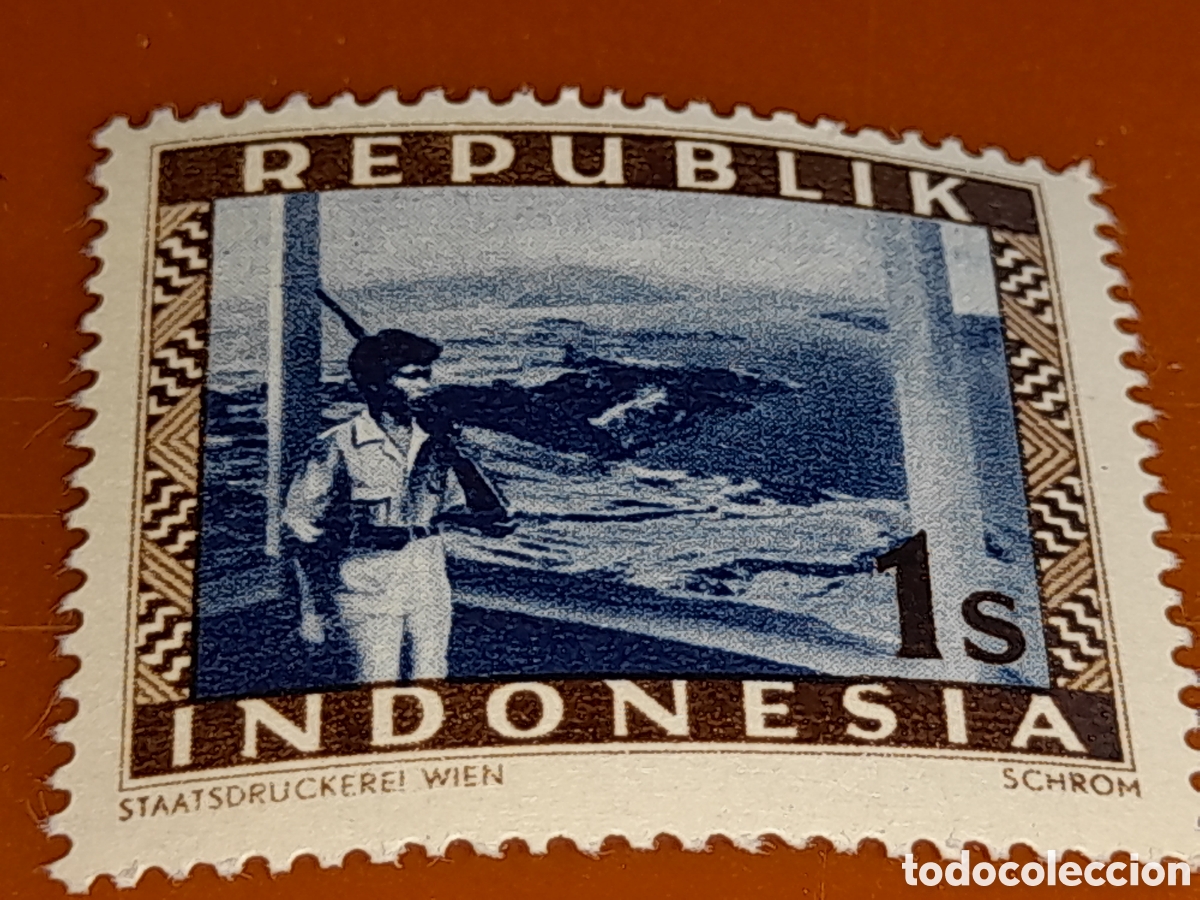 Sellos: Sello (1/24v) Indonesia nuevo 1948-1949. Rep&uacute;blik. Aviaci&oacute;n. Aviones. Soldado. Militar. Vig&iacute;a. Unifo