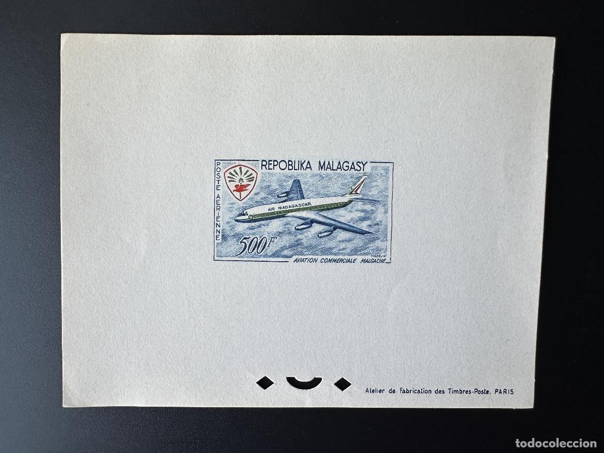 Sellos: Madagascar 1963 Mi. 493 avi&oacute;n de aviaci&oacute;n comercial prueba lujo Air