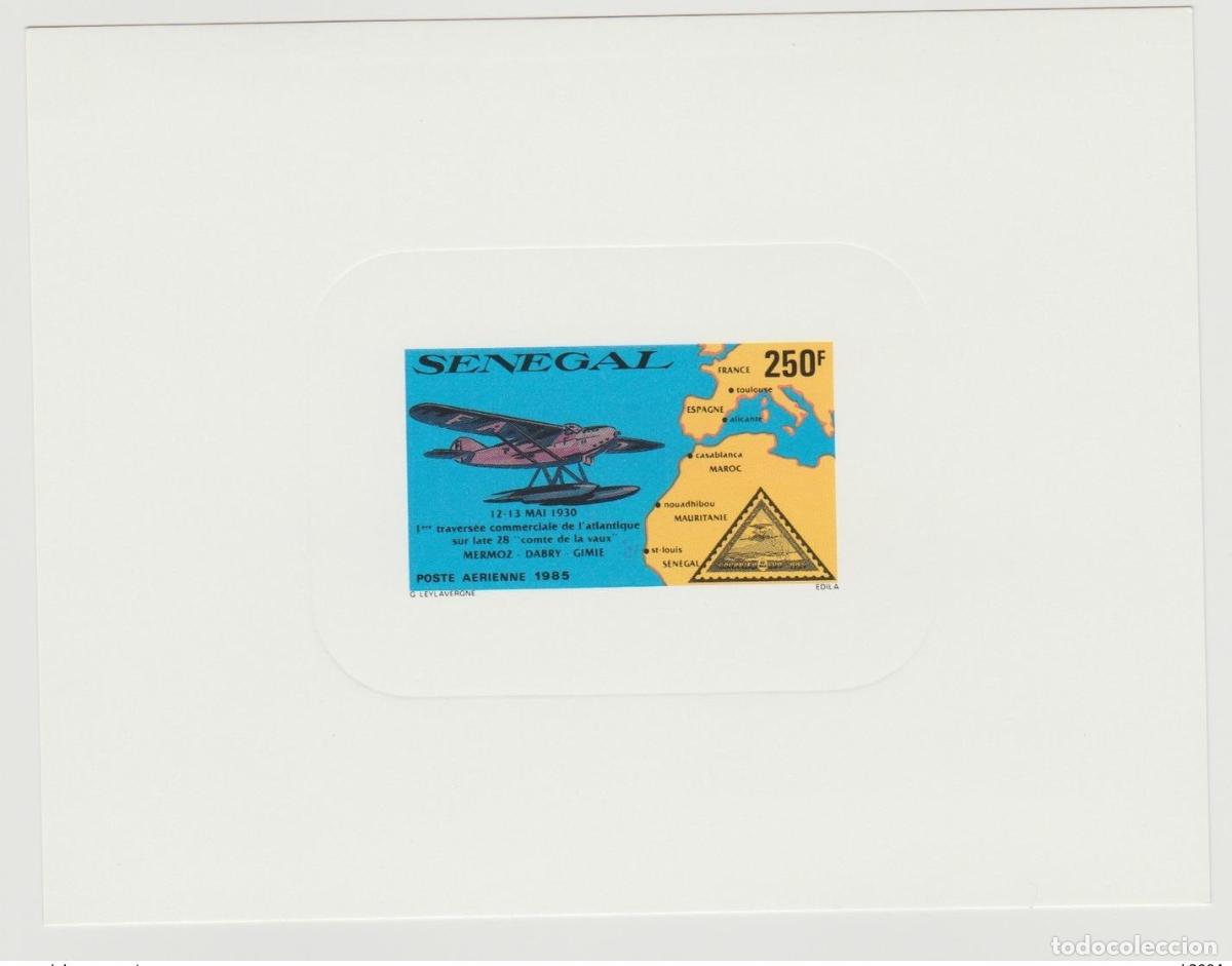 Sellos: Senegal 1985 Mi. 848 Evento de lujo Imperf Travers&eacute;e Jean Mermoz Aviation