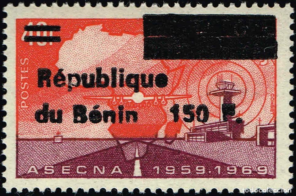Sellos: Ben&iacute;n 1996 Mi. 722 sobrecargado ASECNA aviaci&oacute;n aeropuerto avi&oacute;n &Aacute;frica