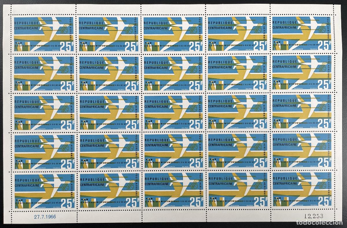 Sellos: Central Afrique 1966 YT PA 38 tabl&oacute;n Air aviaci&oacute;n transporte a&eacute;reo