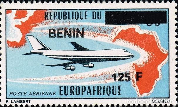 Sellos: Ben&iacute;n 1994 Mi. 591 sobrecargado Eur&aacute;frica correo a&eacute;reo avi&oacute;n