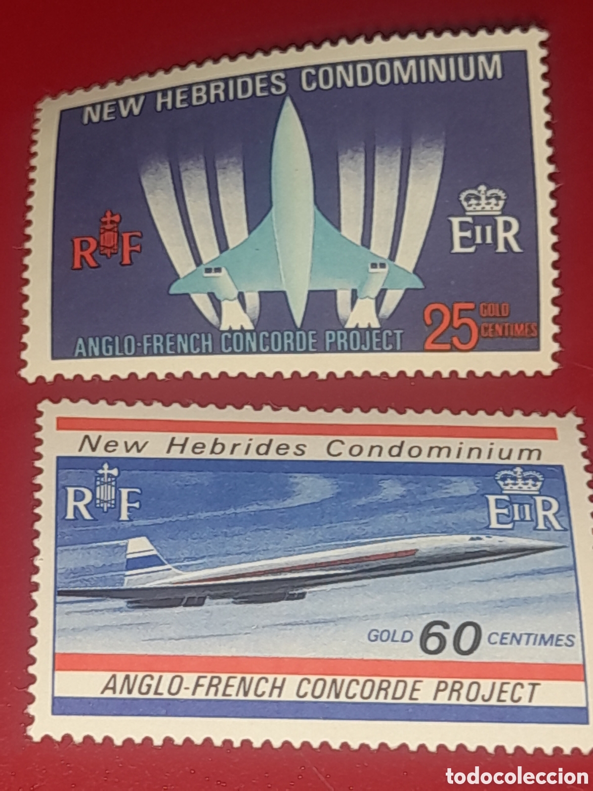 Sellos: Sello N. Hebridas nuevo 1968. Concorde. Aviones. Aviaci&oacute;n. Vuelos. Ingl&eacute;s.