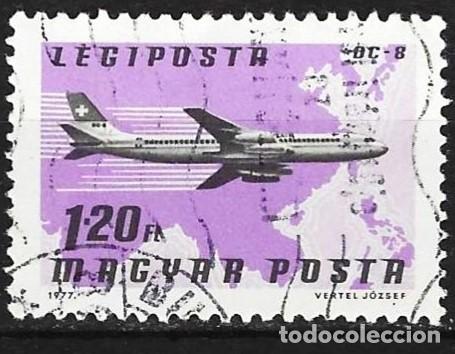 Sellos: Hungr&iacute;a 1977 - Mi 3223 - YT A 393 - Av&iacute;on Douglas DC-8 ( A&eacute;reo )
