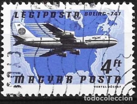 Sellos: Hungr&iacute;a 1977 - Mi 3226 - YT A 396 - Av&iacute;on Boeing 747 ( A&eacute;reo )