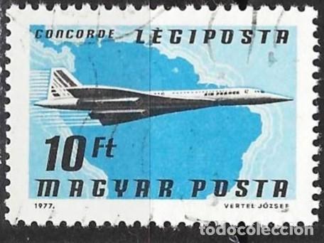 Sellos: Hungr&iacute;a 1977 - Mi 3228 - YT A 398 - Av&iacute;on Concorde ( A&eacute;reo )