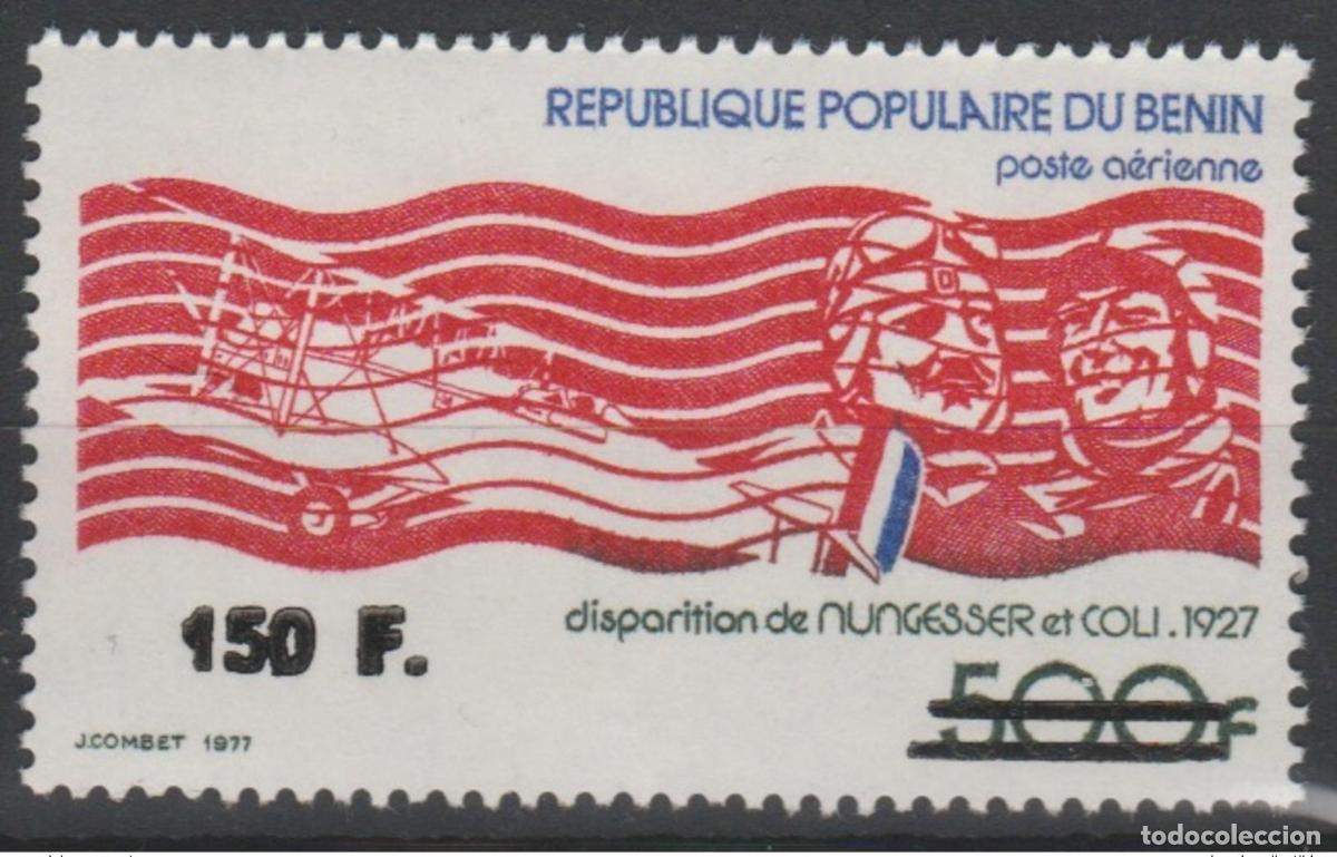 Sellos: Benin 1995 Mi. 663 Airmail Nungesser et Coli 1927 Avi&oacute;n sobrecargado MNH**
