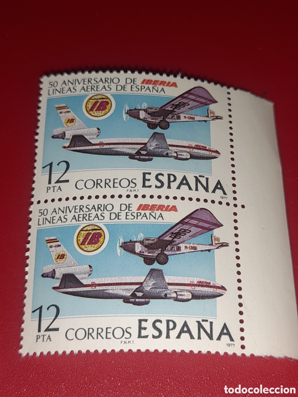 Sellos: Sello Espa&ntilde;a nuevo 1966. Aniversario Iberia. Aviones. Aviaci&oacute;n. Historia. Vuelos. Avioneta.
