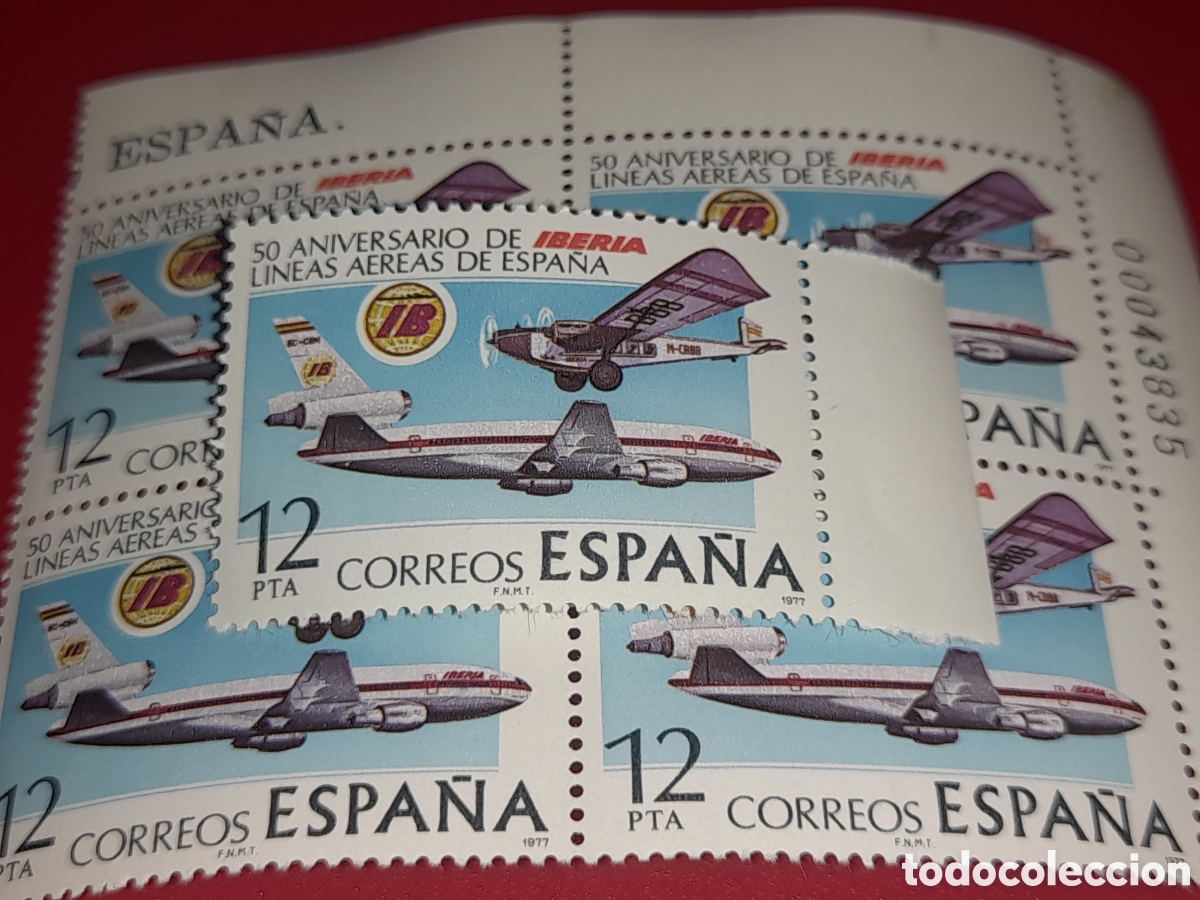 Sellos: Sello Espa&ntilde;a nuevo 1966. Aniversario Iberia. Aviones. Aviaci&oacute;n. Historia. Vuelos. Avioneta.