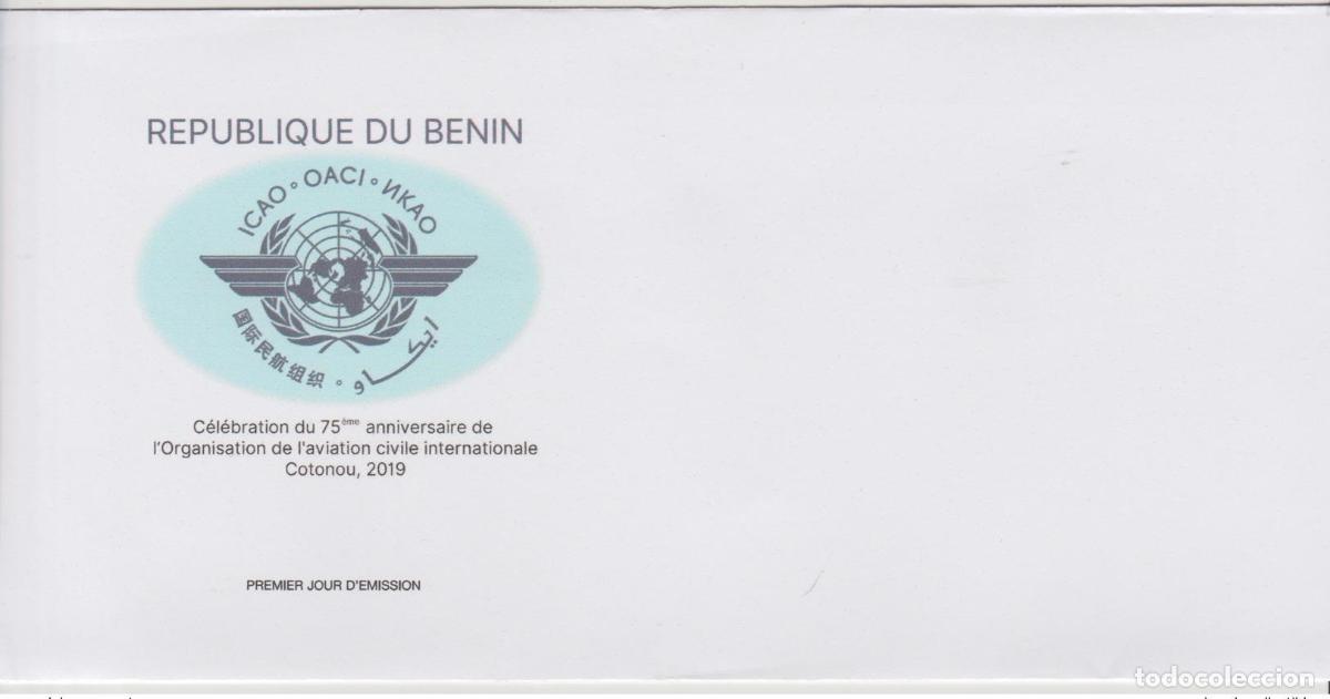 Sellos: Ben&iacute;n 2019 Mi.? Edici&oacute;n conjunta: OACI Coton&uacute; Mapa de Aviaci&oacute;n Civil (FDC)