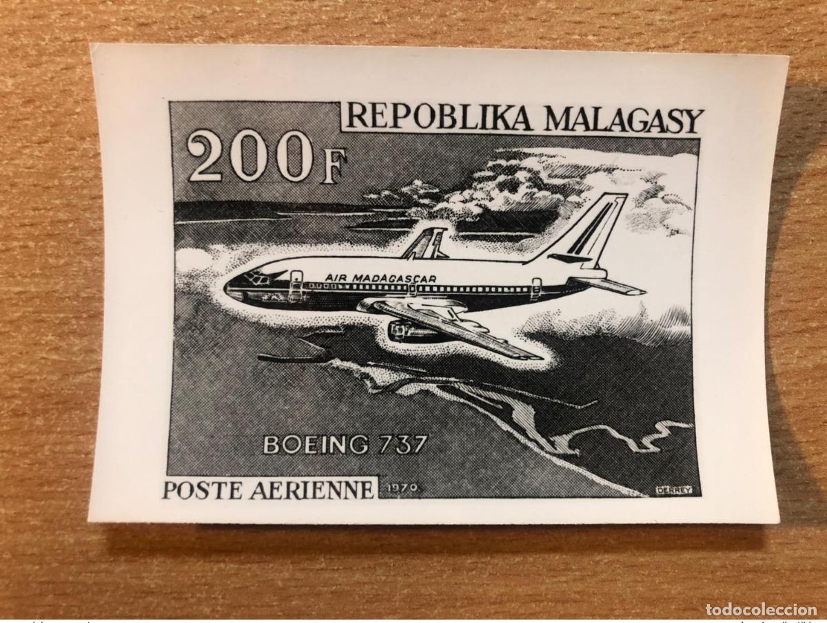 Sellos: Madagascar 1970 - Prueba fotogr&aacute;fica del avi&oacute;n Boeing 737 Air Avion