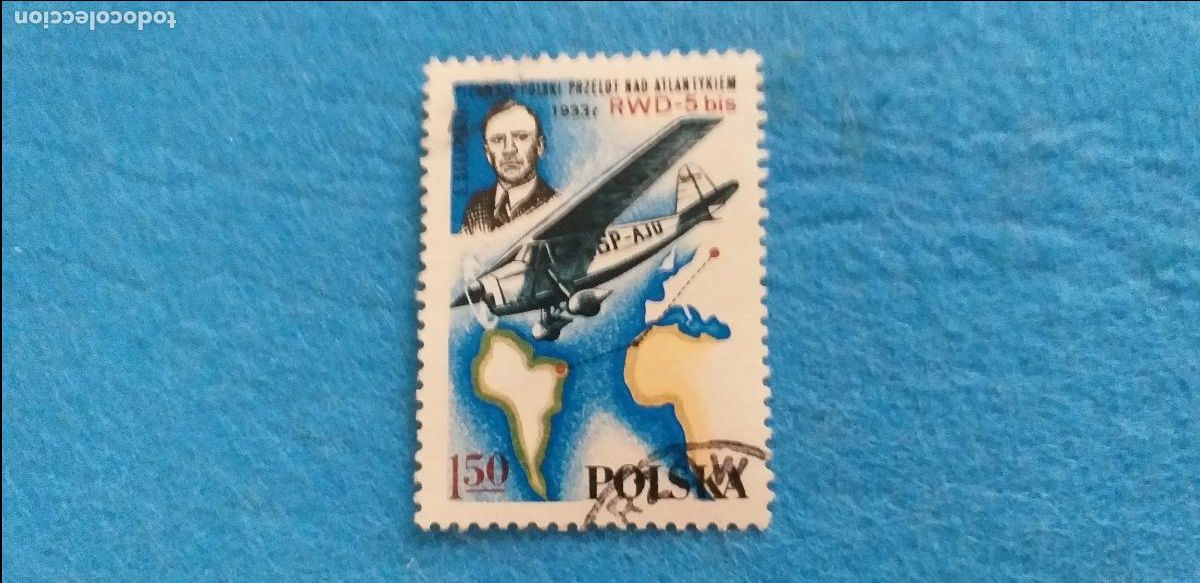 Sellos: Sello USADO. POLONIA, POLSKA - AVI&Oacute;N