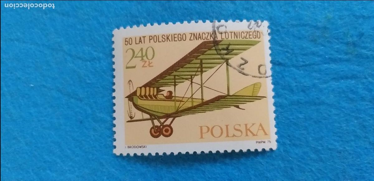Sellos: Sello USADO. POLONIA, POLSKA - AVI&Oacute;N. Yvert 2236