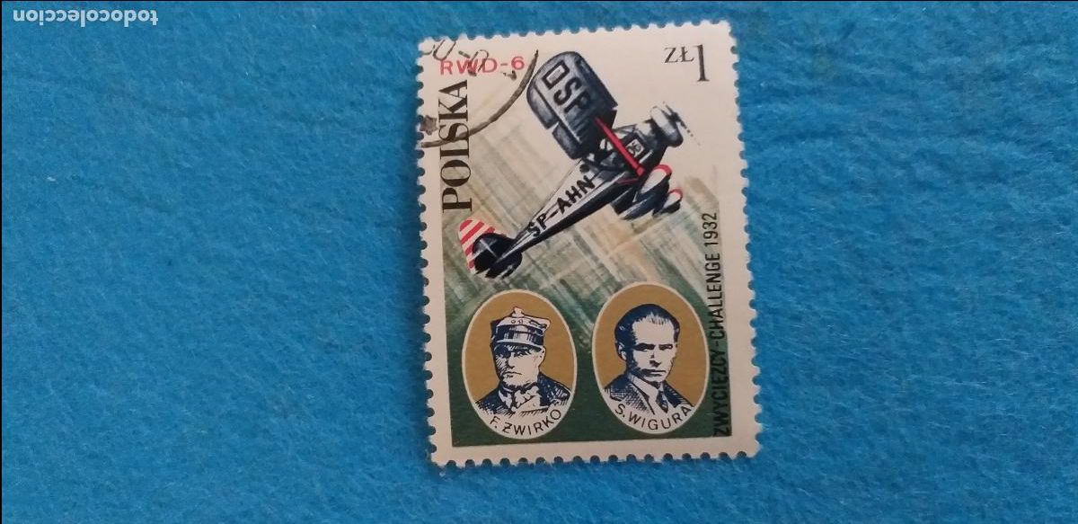 Sellos: Sello USADO. POLONIA, POLSKA - AVI&Oacute;N. Yvert 2379
