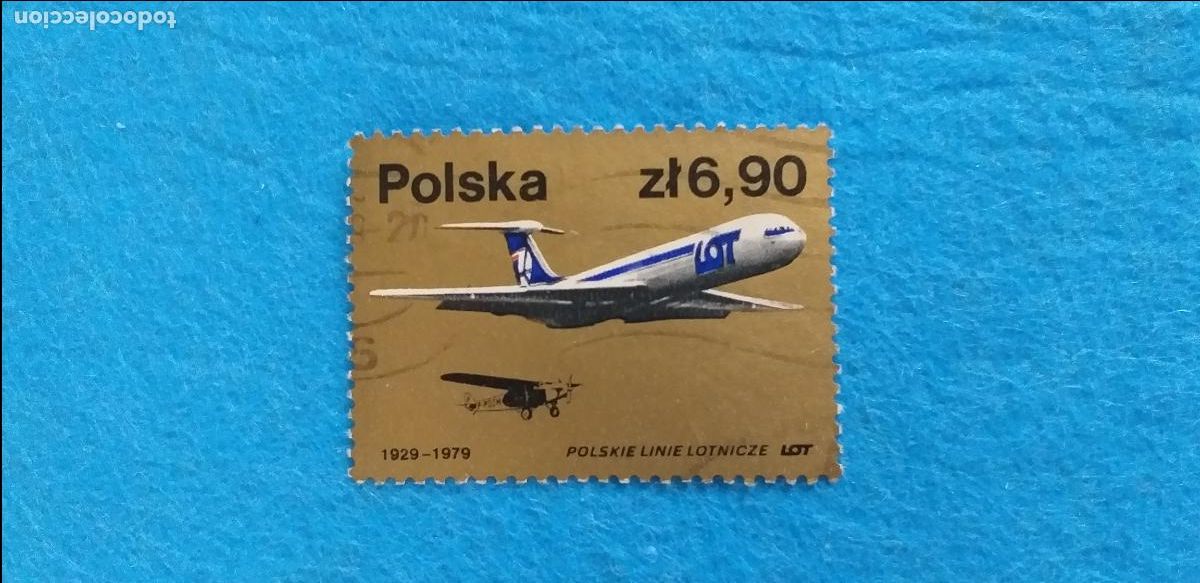Sellos: Sello USADO. POLONIA, POLSKA - AVI&Oacute;N.