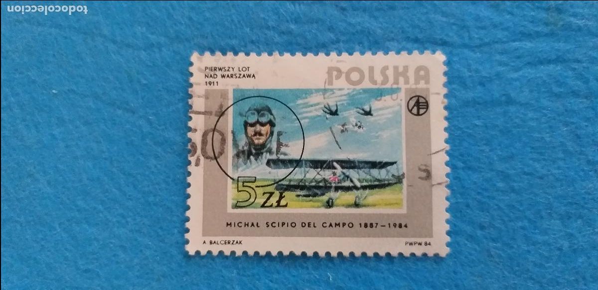 Sellos: Sello USADO. POLONIA, POLSKA - AVI&Oacute;N. Yvert 2752