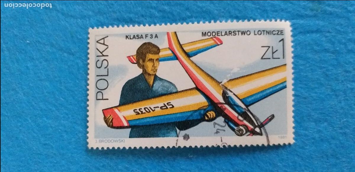 Sellos: Sello USADO. POLONIA, POLSKA - AVI&Oacute;N. Yvert 2573