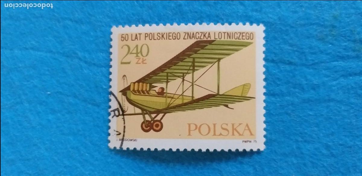 Sellos: Sello USADO. POLONIA, POLSKA - AVI&Oacute;N. Yvert 2236