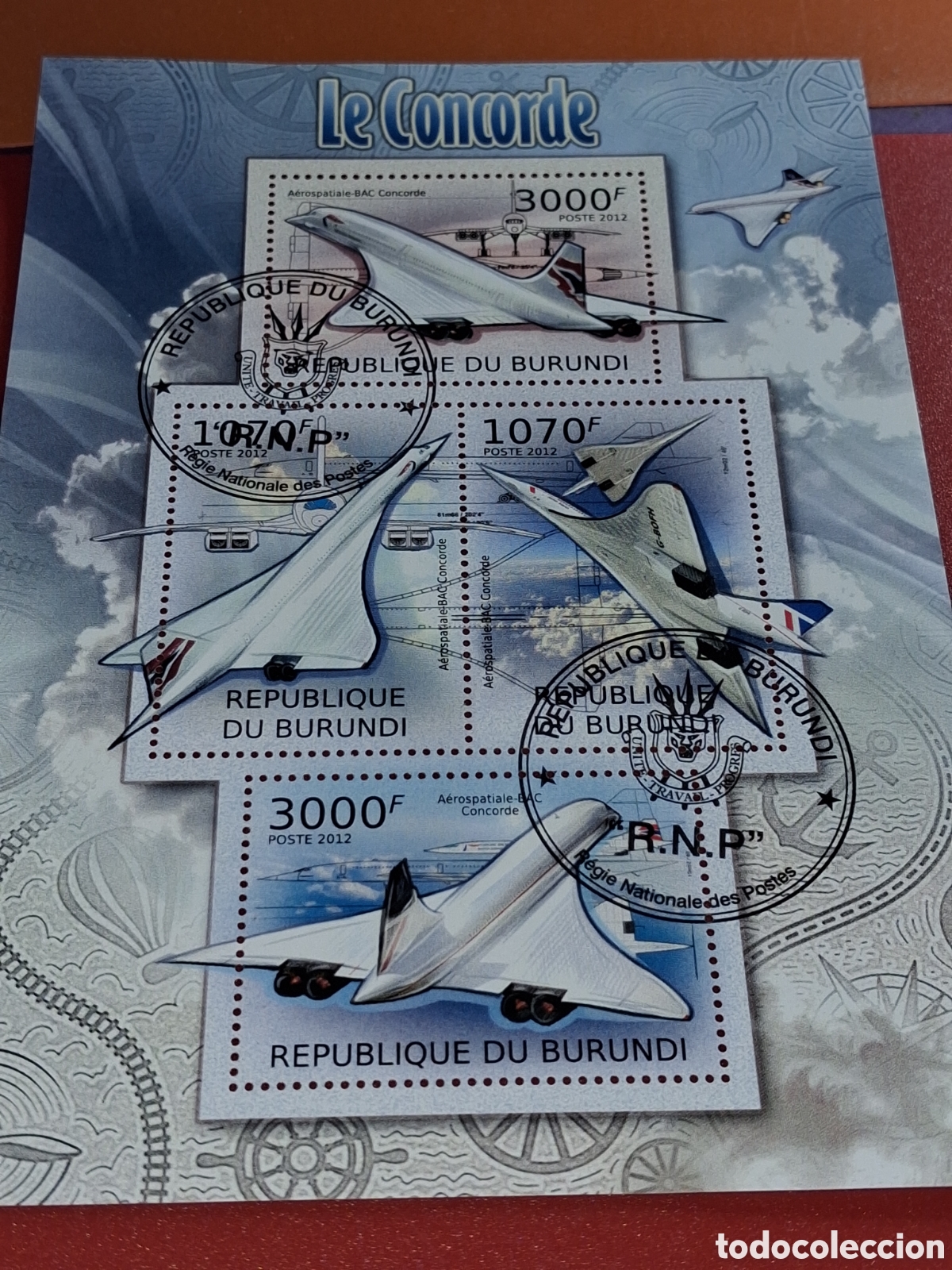 Sellos: HB Burundi mtdo 2012. Concorde. Aviones. Aviaci&oacute;n. Vuelos.