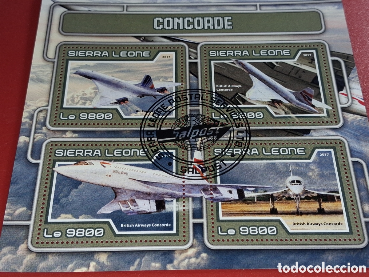 Sellos: HB Sierra Leona mtdo 2017. Concorde. Aviones. Aviaci&oacute;n. Vuelos. Vistas.